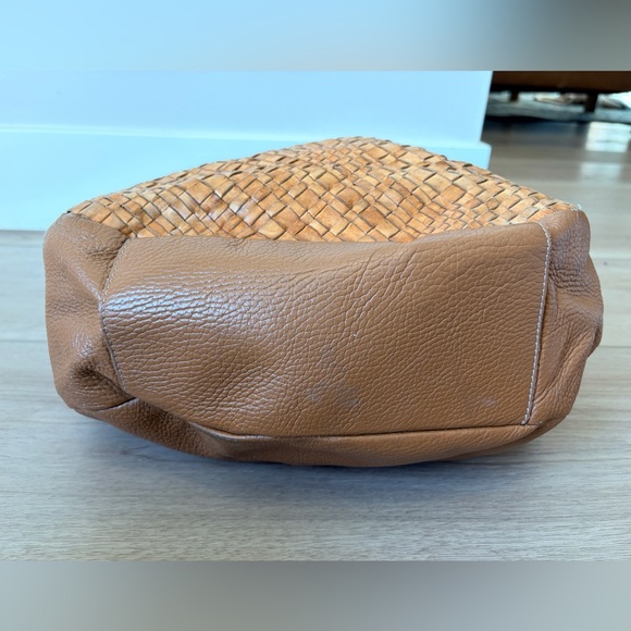 Sundance Woven Boho Soft Leather Weave Brown Shoulder Bag Satchel Purse Itay - Picture 5 of 9